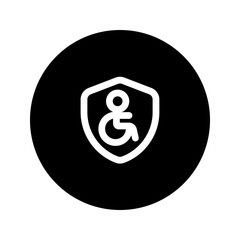 disability insurance line circular icon