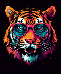 Tiger With Sunglasses Generative AI	
