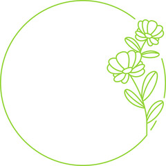 Circle Floral Frame
