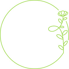 Botanical Circle Frame Illustration
