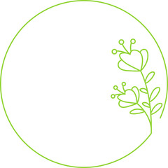 Circle Floral Frame

