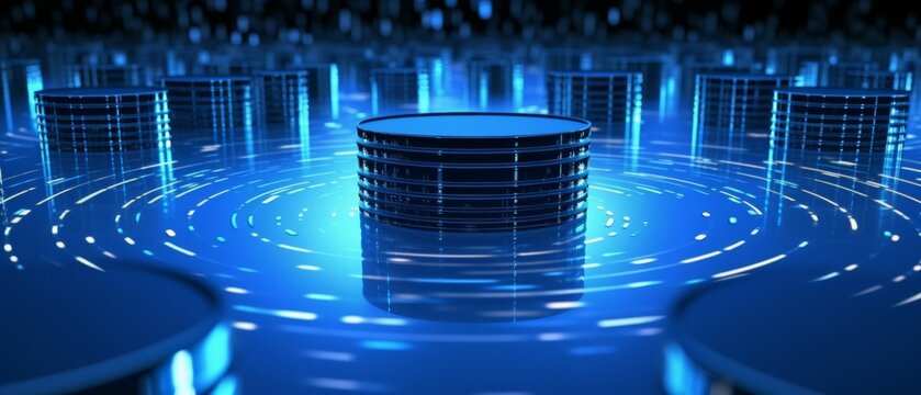 Database, infrastructure, new technology, management cloud computing illustration. Generative AI, 4k