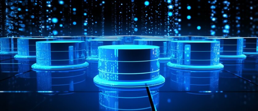 Database, infrastructure, new technology, management cloud computing illustration. Generative AI, 4k