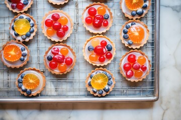 glazing fruit tarts with shiny jelly