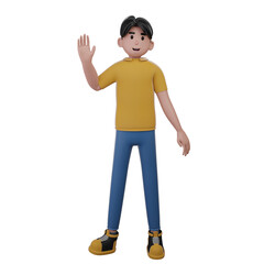 3D character cute young man Illustration