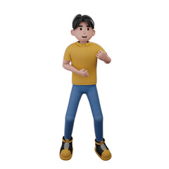 3D character cute young man Illustration