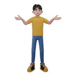 3D character cute young man Illustration