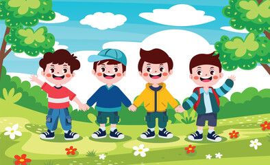 back to school background with students