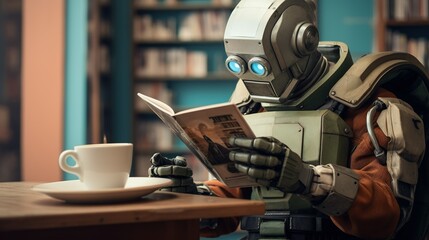 A robot engaged in creative activities