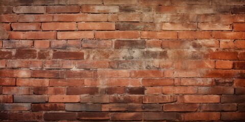 Grunge background with red brick wall texture.