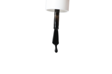 PNG,black nail polish, isolated on white background