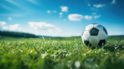 soccer ball on grass	
