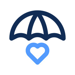 life insurance outline color icon