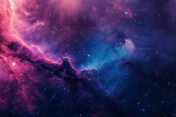 Naklejka na ściany i meble Nebula stardust wallpaper, blue, purple and magenta galaxy. Generative AI
