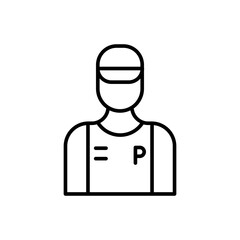Parking attendant outline icons, minimalist vector illustration ,simple transparent graphic element .Isolated on white background