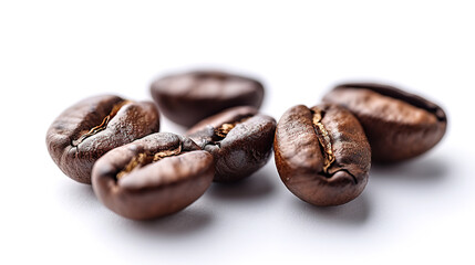 Obraz premium Coffee beans on a white background