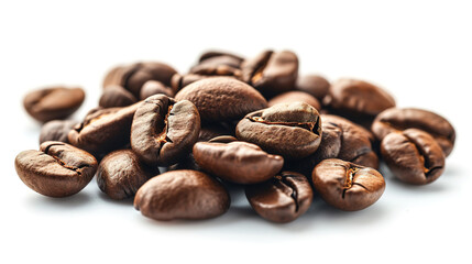 Naklejka premium Coffee beans on a white background