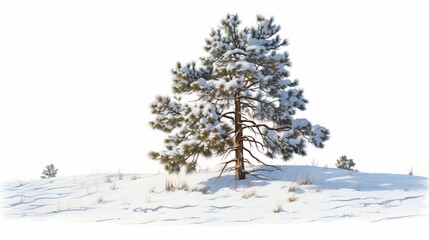 Winter’s Embrace: The Silent Beauty of Snowy Pines, generative ai