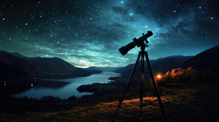 Stunning view of the starry sky with a telescope