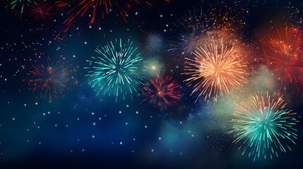 Fototapeta na wymiar Abstract firework background with free space for texture