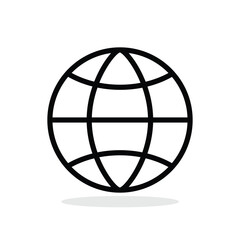 Globe icon isolated vector illustration.