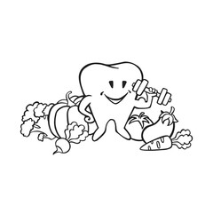 strong healthy tooth character oral hygiene