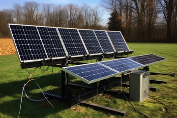 solar panels in the field, photovoltaics, alternative source of electricity