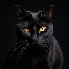 Nice predatory black cats images Generative AI