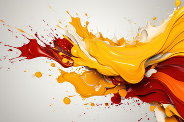 Yellow red white abstract art water splashes
