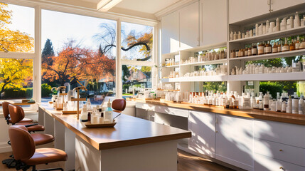 Obraz premium Modern Kitchen with Stylish Design, Contemporary Appliances, and Inviting Atmosphere