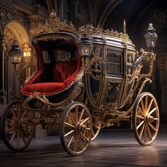 Fototapeta na wymiar Nice royal horse carriage image Generative AI