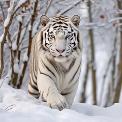 Nice siberian white tiger images Generative AI