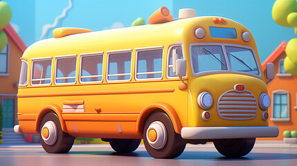 3D cute School Bus