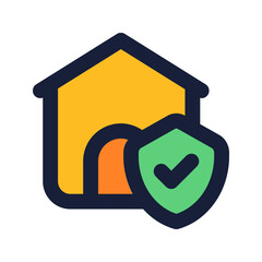 home insurance flat line icon