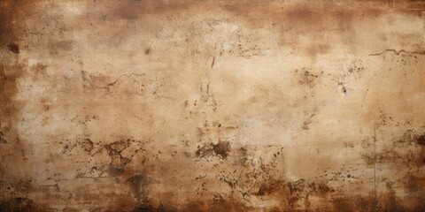 Obraz na płótnie Canvas Vintage cardboard texture with a creamy old grunge for rustic interiors and an empty brown concrete surface. Ancient design wallpaper with a natural antique pattern.