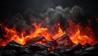 Lava explosions and fire background