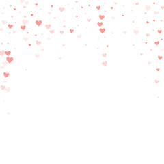 Red hearts scattered on white background.