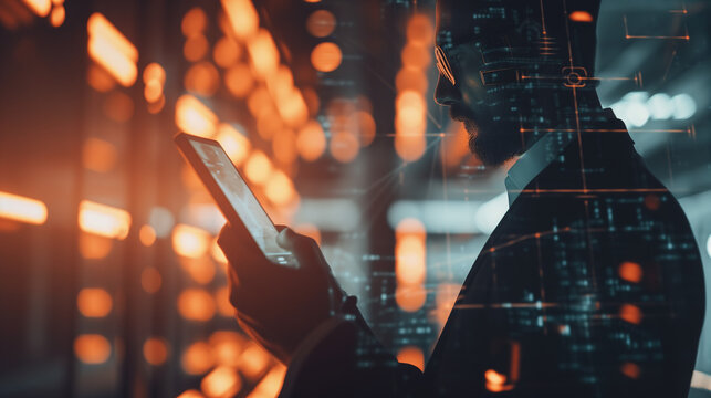 Futuristic Data Analysis and Visualization Collection with Professional Touch – Modern Technology, Glowing Screens, and Transparent Interfaces