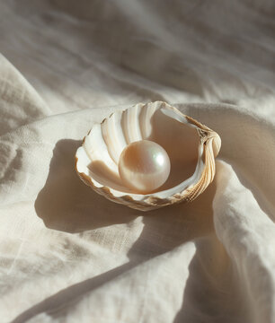 Seashell with pearl