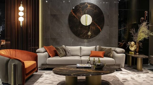 trending home decoration, a living room and trend furniture, luxury style, utilizes.