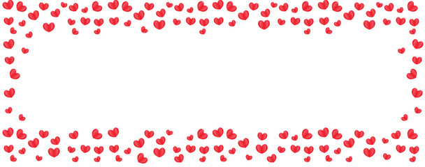 heart confetti of red falling hearts on a white background	

