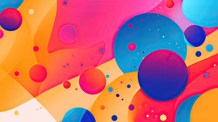 Lively and cheerful abstract background with Bright Spots, a mix of bold hues, gradients, and modern patterns Ai Generative