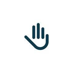 Hand greet palm finger logo vector icon illustration