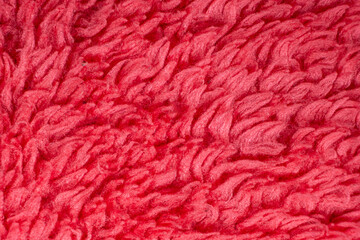 Pink microfiber fabric close-up macro. Soft fabric for making home clothes.