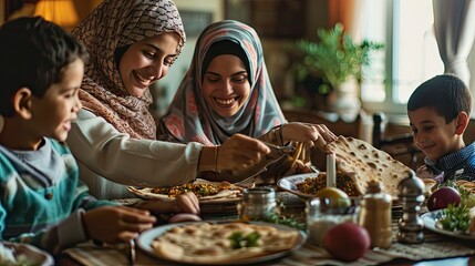 Family Enjoying a Meal Together in a Cozy Home Setting.