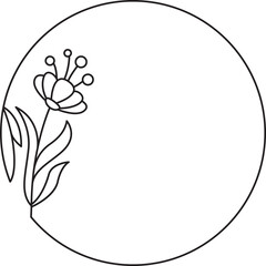 Circle Floral Frame
