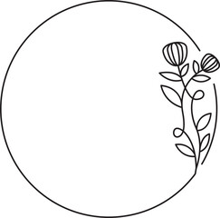 Circle Floral Frame
