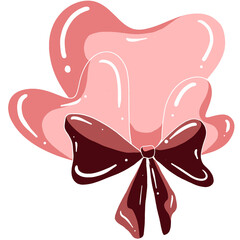 illustration heart of a bow