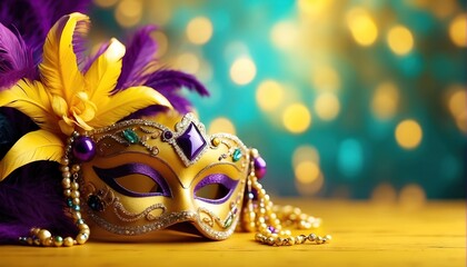 Mardi gras mask, Carnival mask decoration with soft focus light and bokeh background