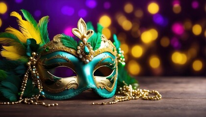 Mardi gras mask, Carnival mask decoration with soft focus light and bokeh background
